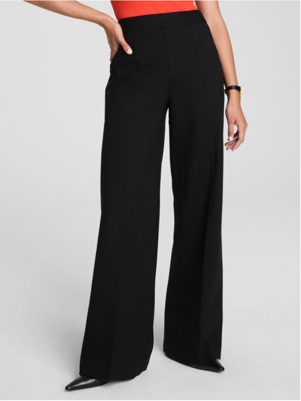 SPANX Black PerfectFit Light Control Ponte Wide Leg Trousers Womens Size XL